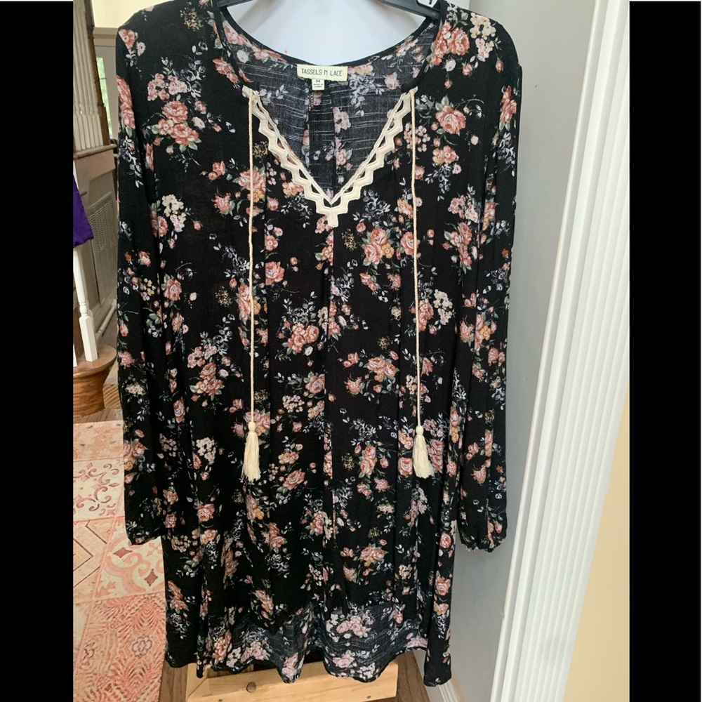 Tassels and Lace high low dress size medium